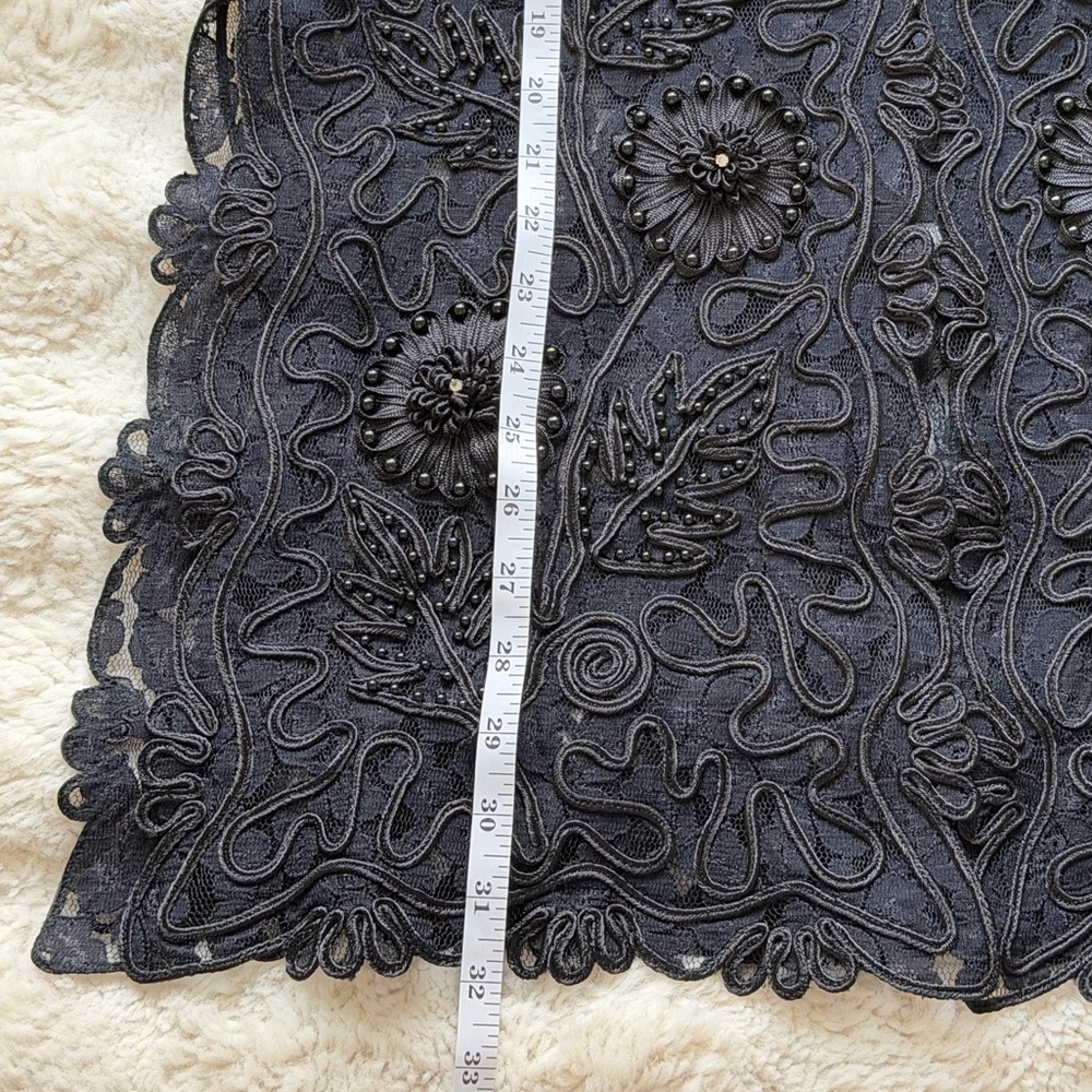 Sassy Thai Black Lace Floral Embroidered Sheer Cardigan Boho Gothic Coquette S/M - Picture 12 of 16
